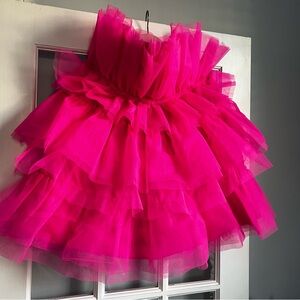 Strapless Pink Tulle Dress